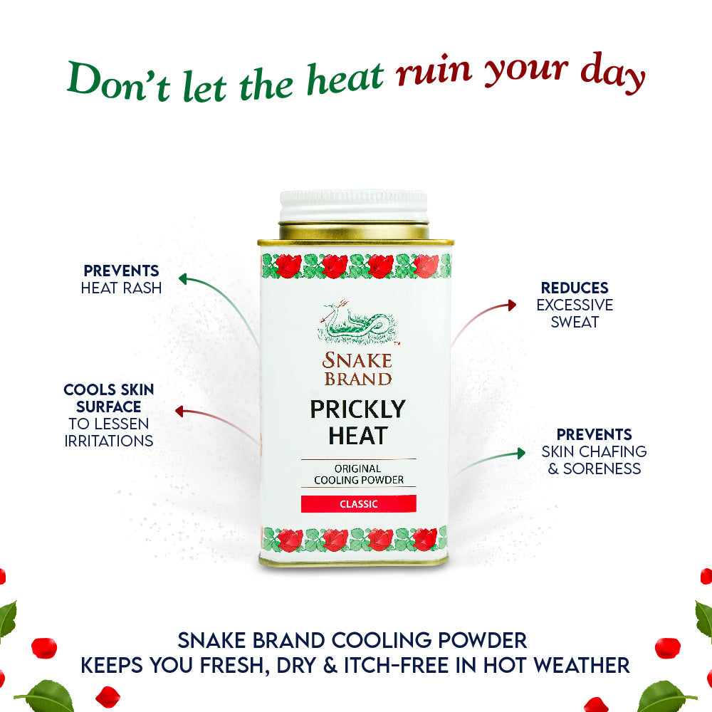 Snake Brand Prickly Heat Cooling Powder Twin Pack Bundle 140g